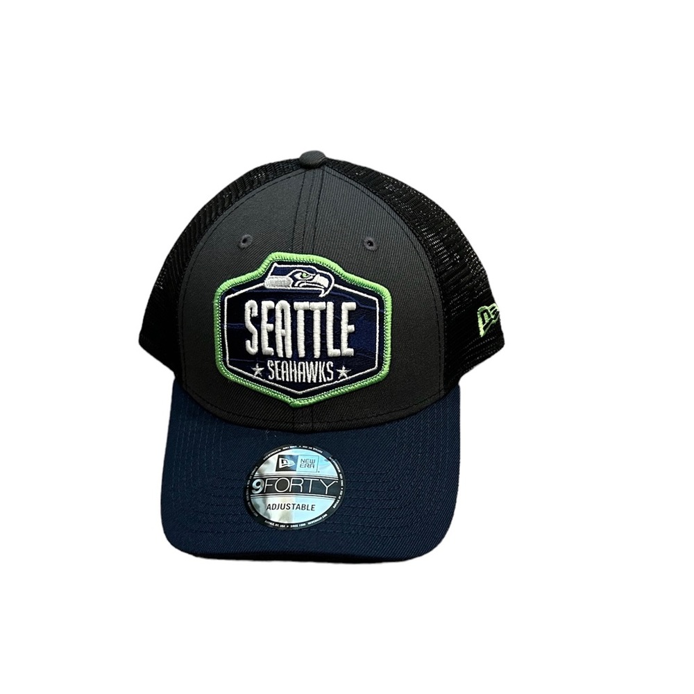 Seattle Seahawks New Era Draft Trucker Snapback Adjustable Hat Cap